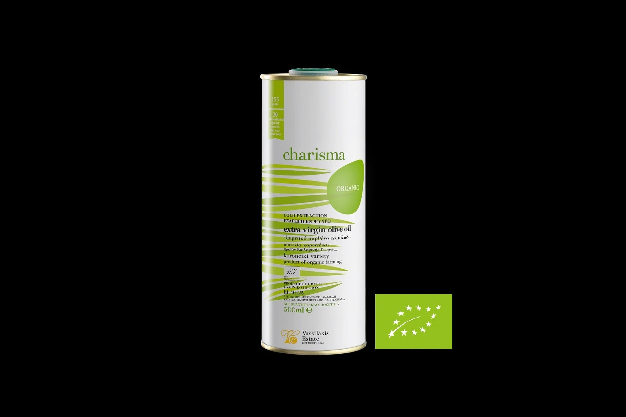 Ekologiškas alyvuogių aliejus „CHARISMA ORGANIC“ Skardinėje | Extra Virgin 500ml