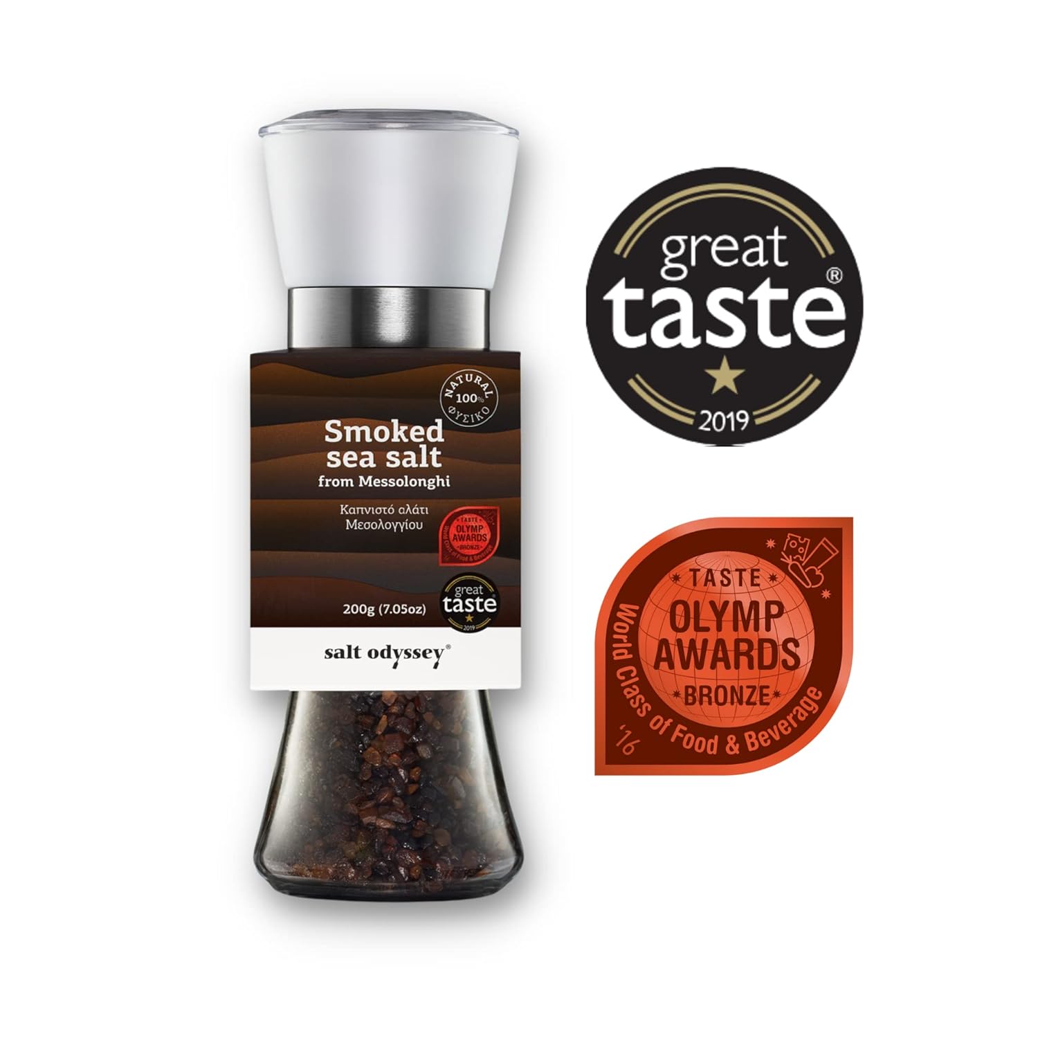 Buko mediena rūkyta druska malūnėlyje "Messolonghi" 190g