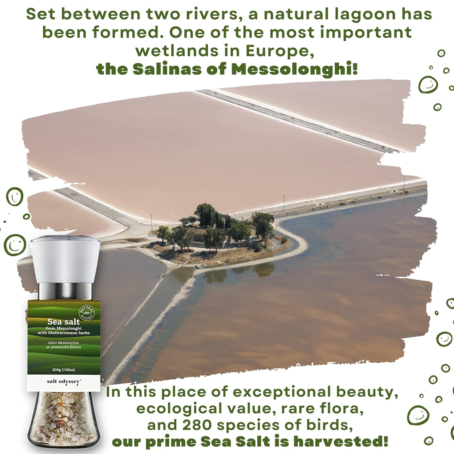 Jūros druskos malūnėlis su Viduržemio jūros žolelėmis "Messolonghi" 160g