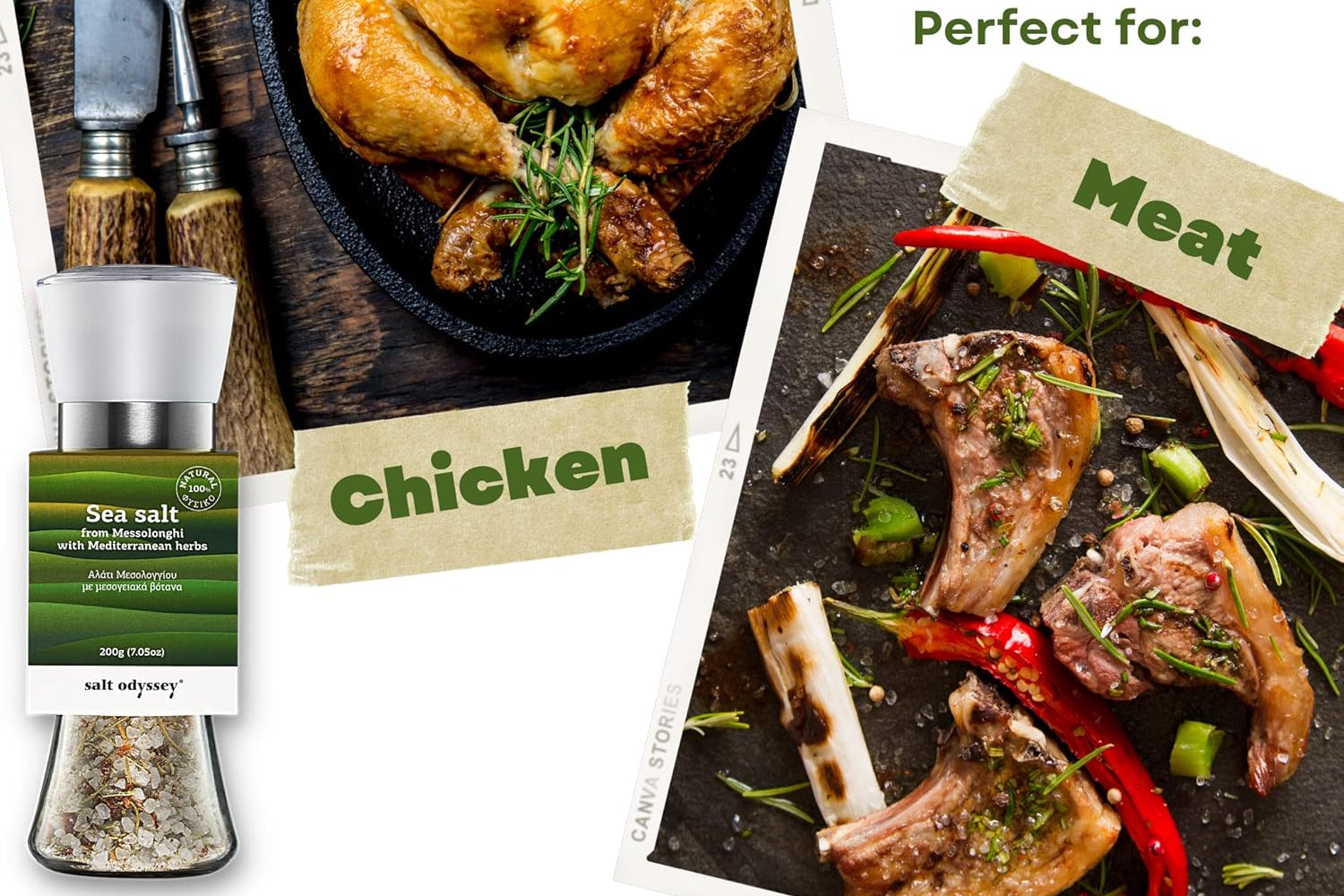 Jūros druskos malūnėlis su Viduržemio jūros žolelėmis "Messolonghi" 160g