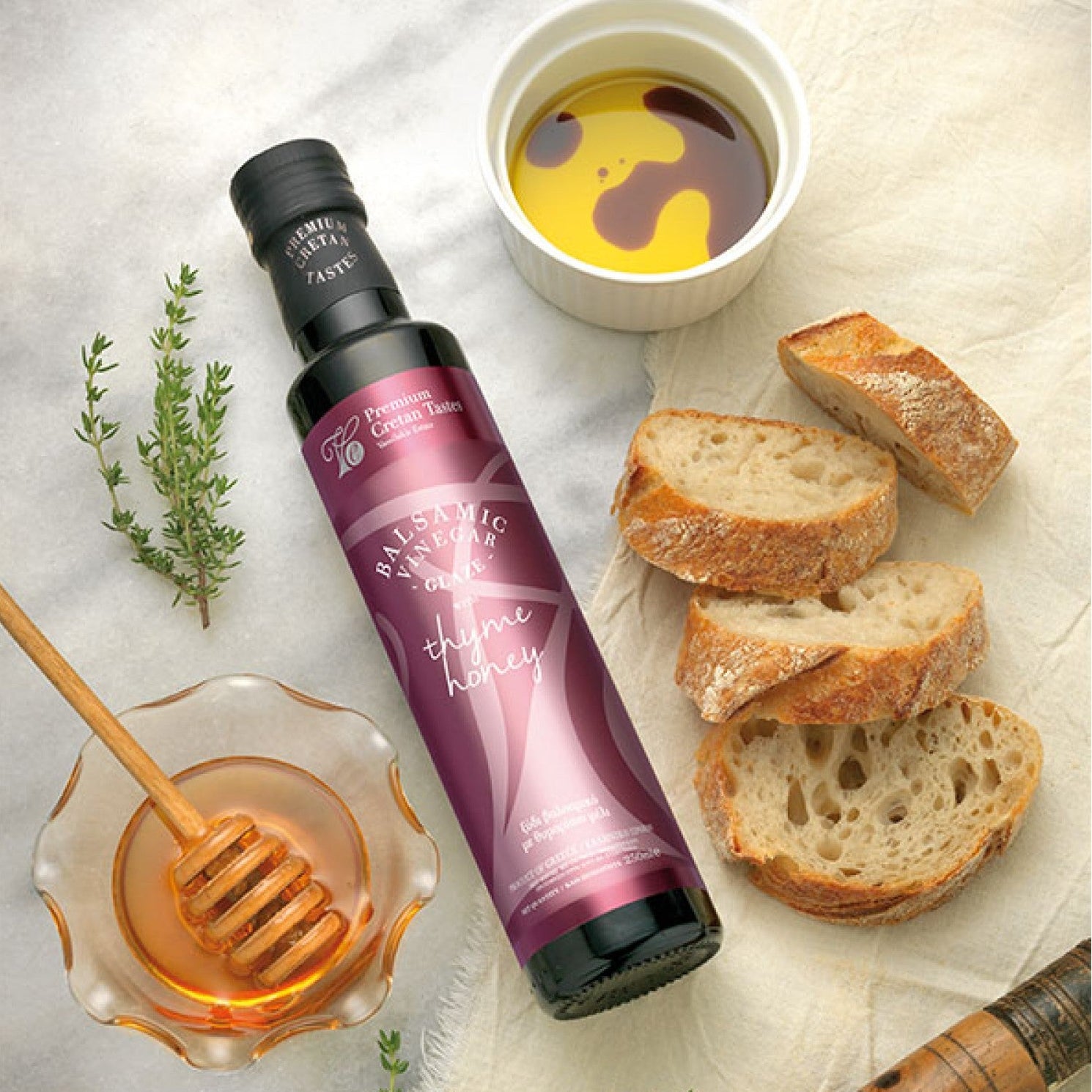 Balzaminio acto glazūra „Vassilakis Estate“ | su Kretos čiobrelių medumi 250ml