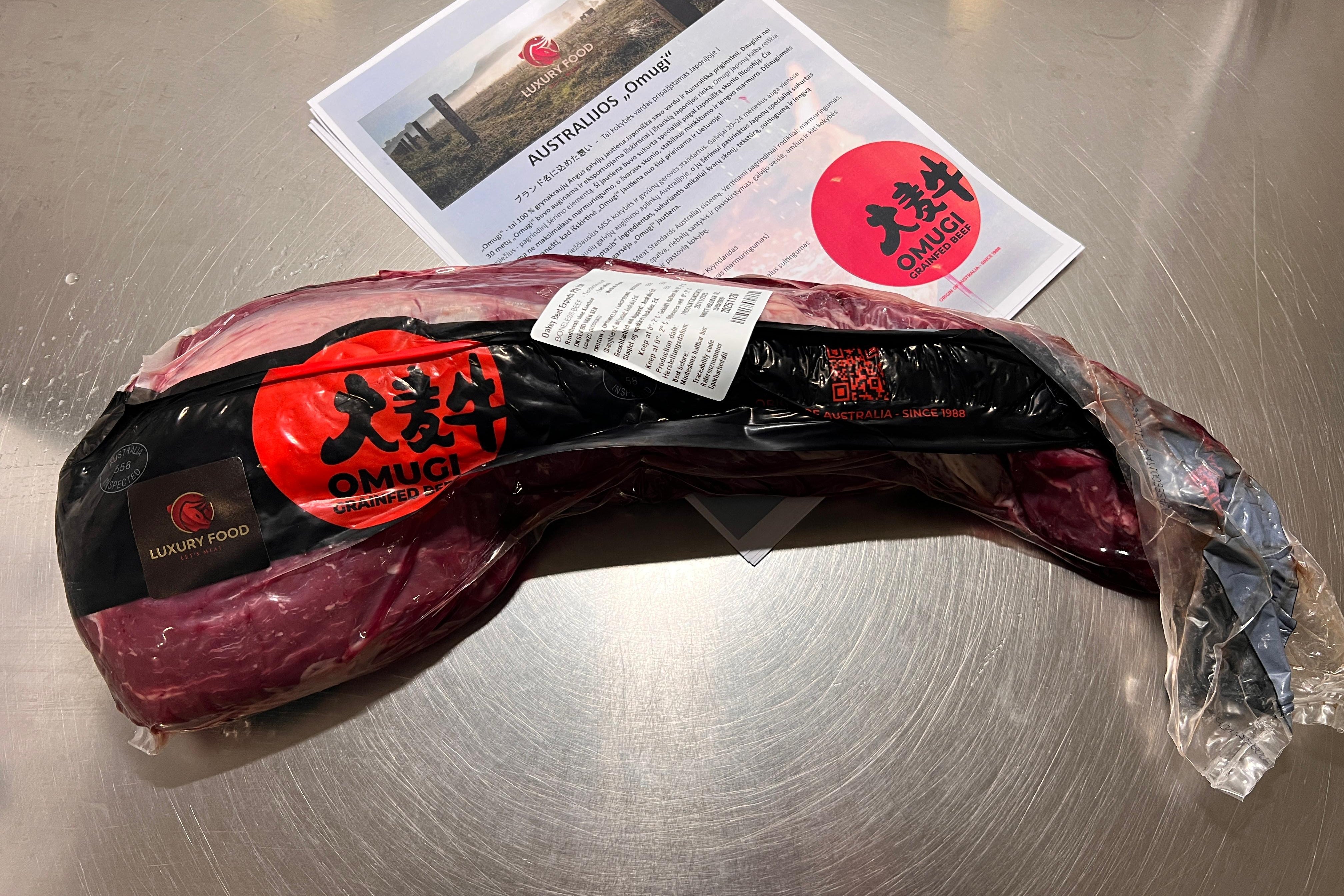 OMUGI Angus Jautiena | Premium maitinta grūdais „Tenderloin“ Išpjova