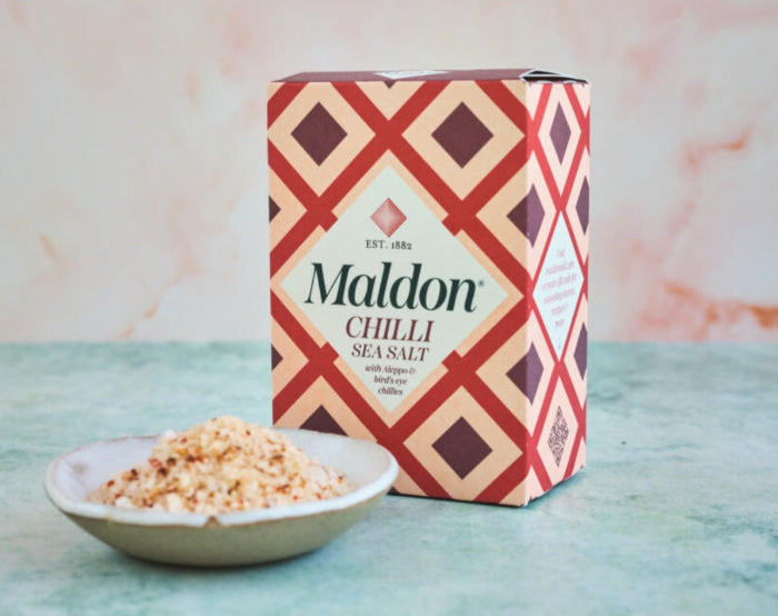 MALDON druska | 100g Čili jūros druskos dribsniai su Aleppo ir Bird’s eye pipirais