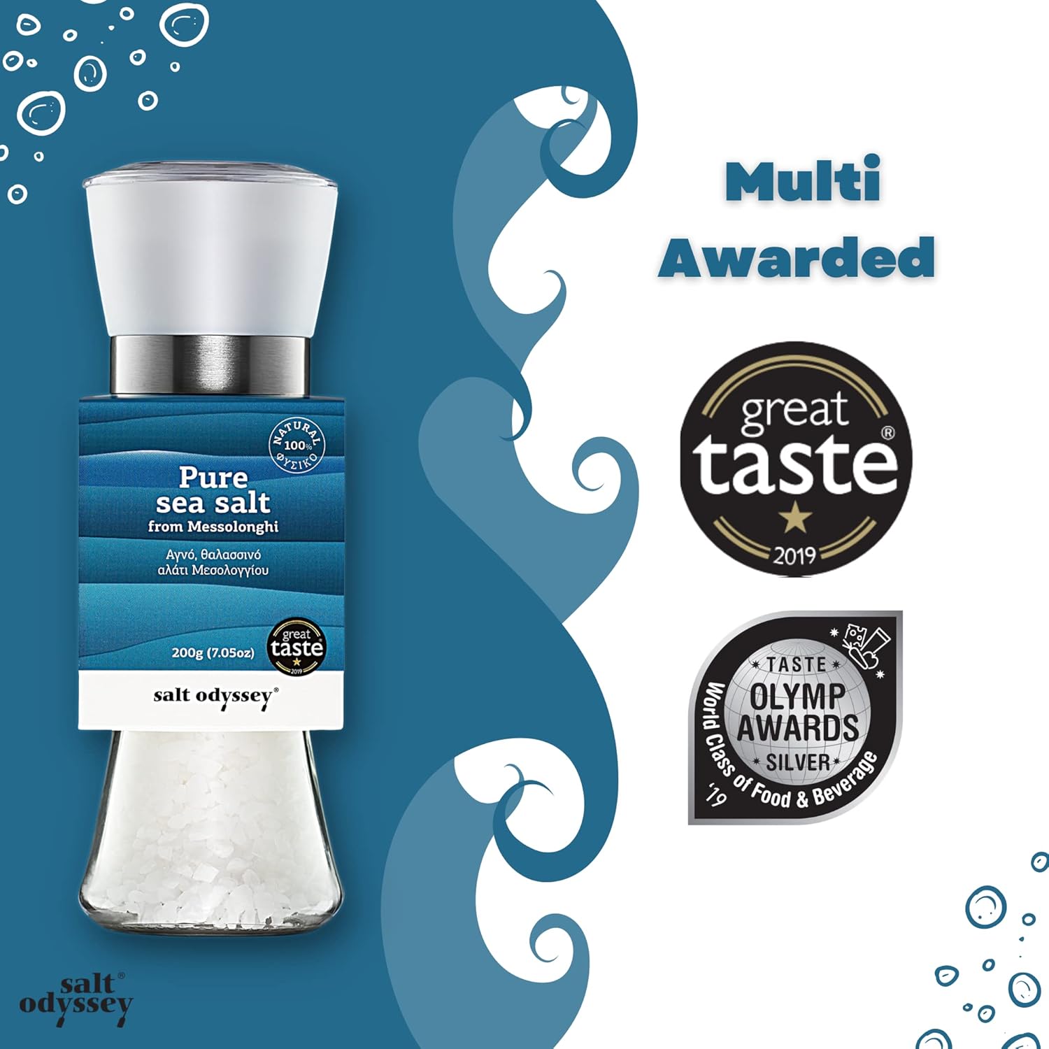 Jūros druska malūnėlyje "Messolonghi" 190g