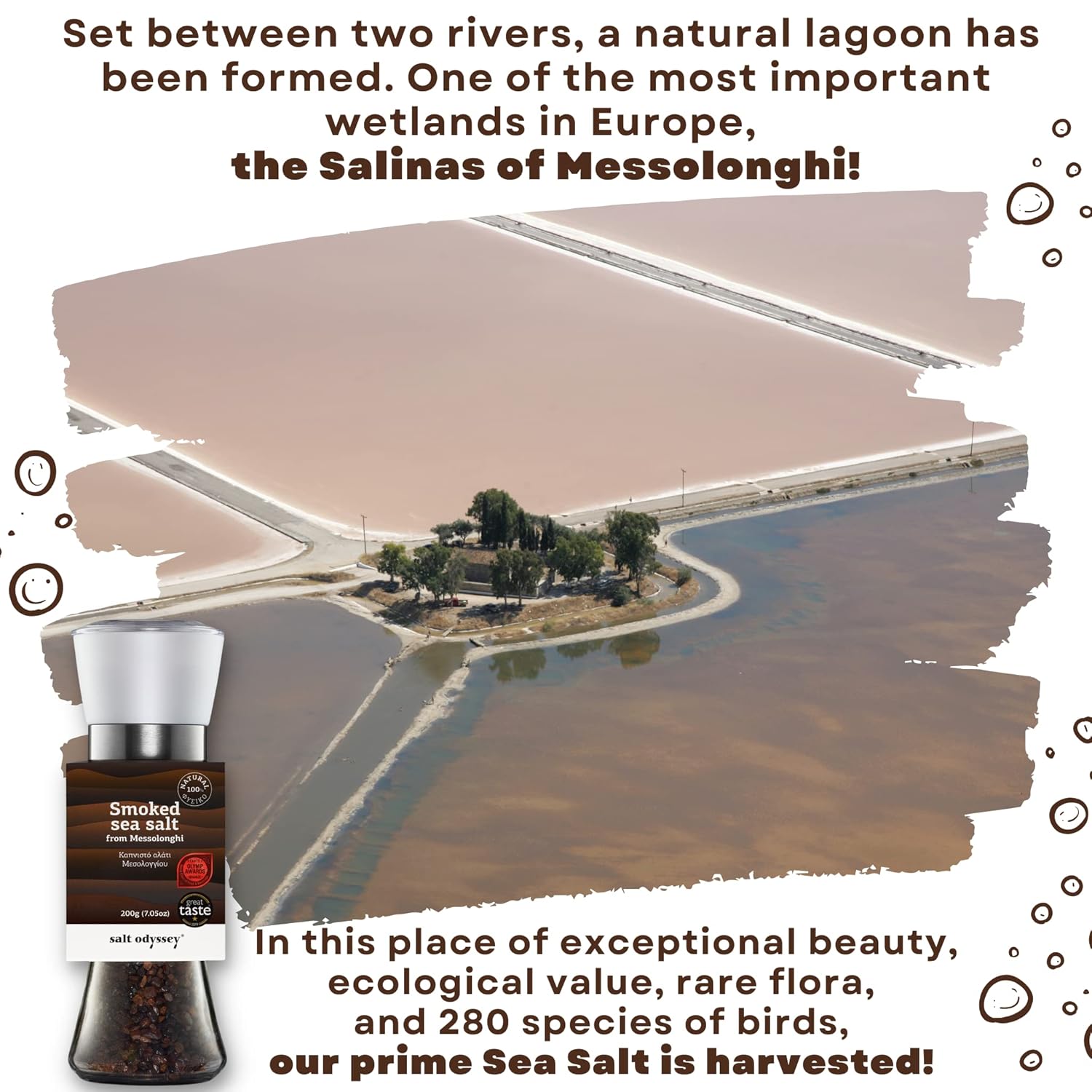 Buko mediena rūkyta druska malūnėlyje "Messolonghi" 190g