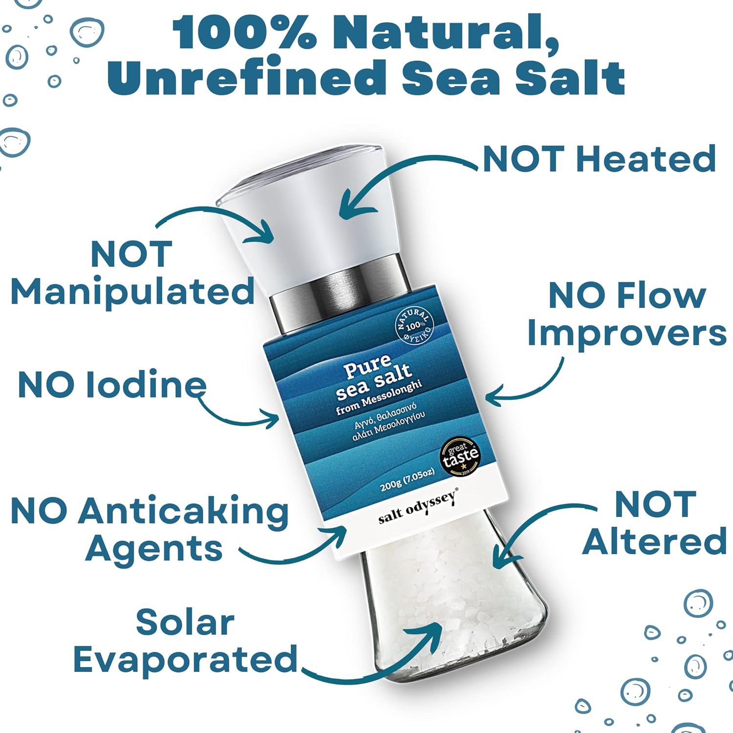 Jūros druska malūnėlyje "Messolonghi" 190g