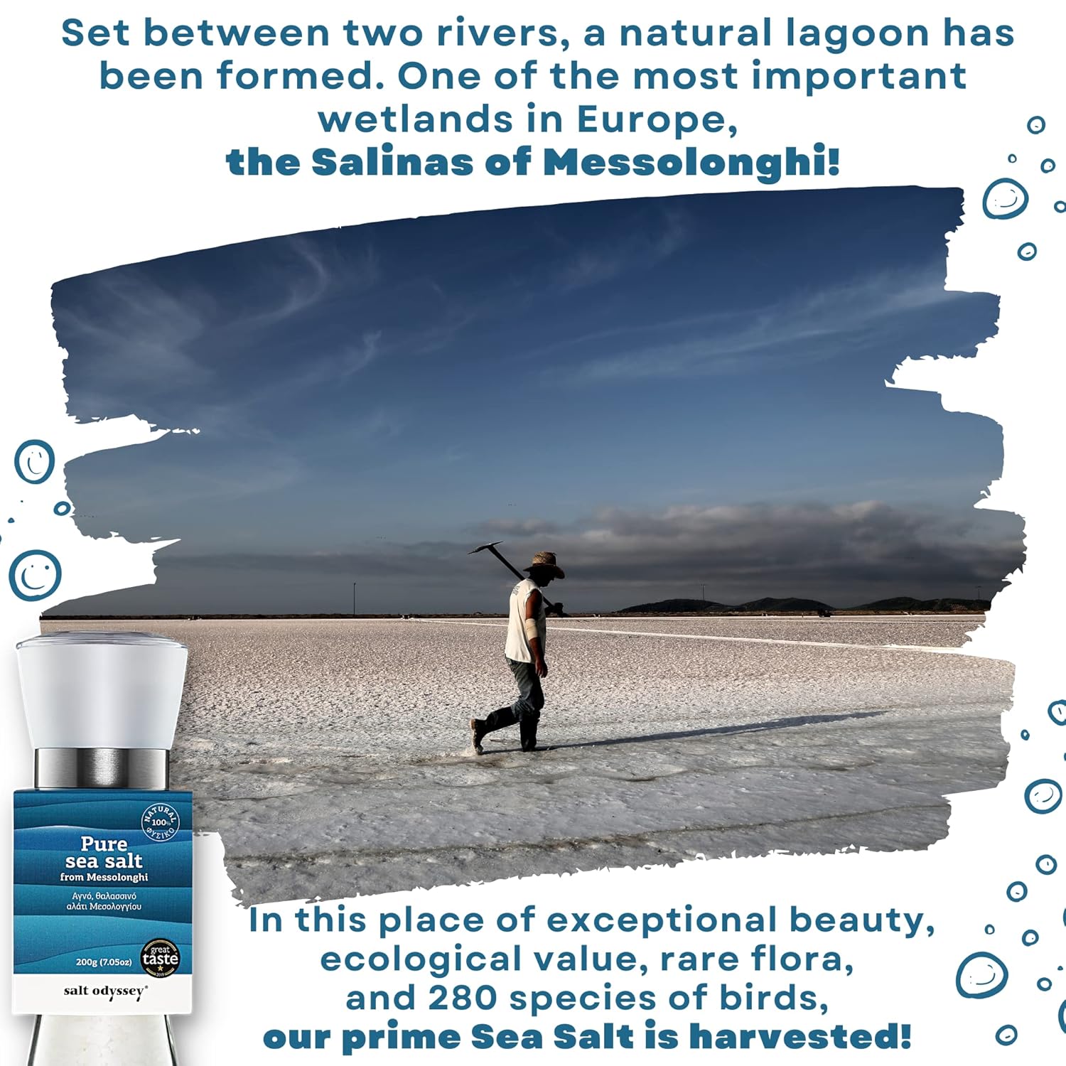 Jūros druska malūnėlyje "Messolonghi" 190g