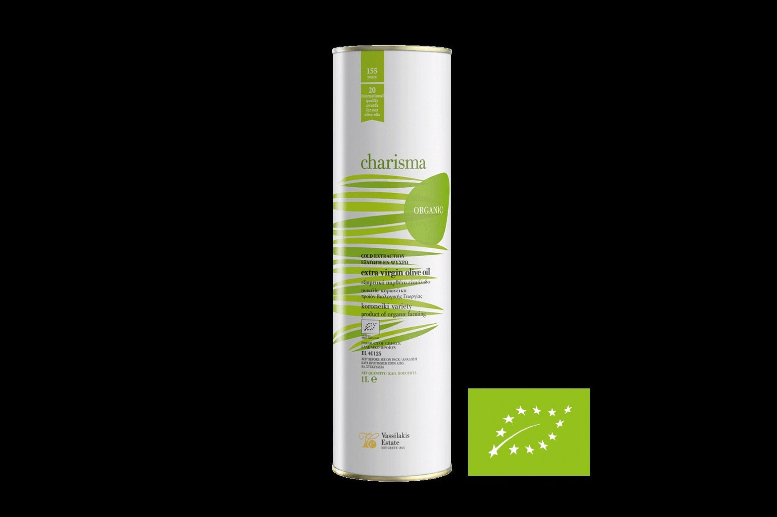 Ekologiškas alyvuogių aliejus „CHARISMA ORGANIC“ Skardinėje | Extra Virgin 1000ml