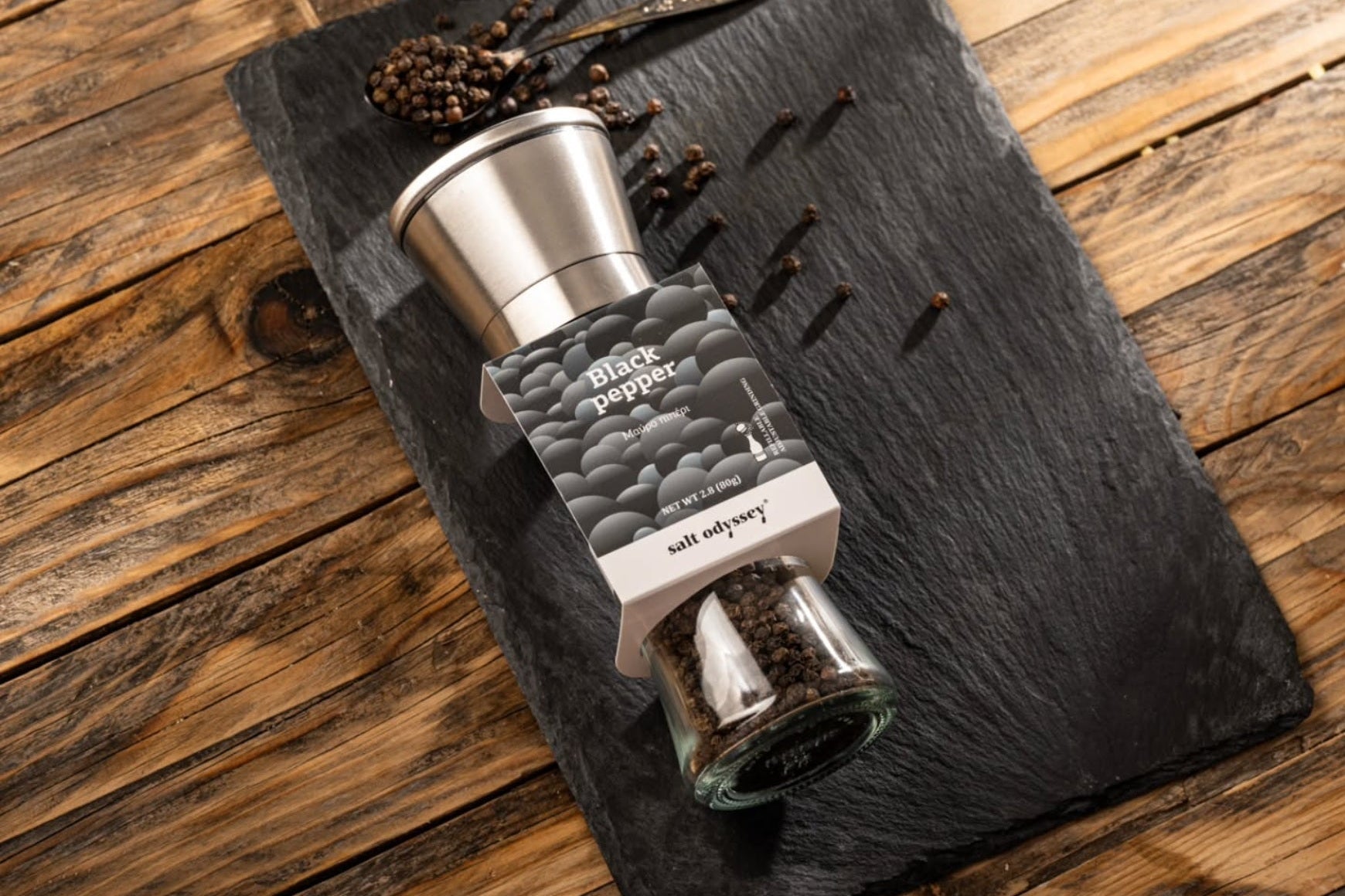 Juodieji pipirai malūnėlyje "Salt odyssey" 80g