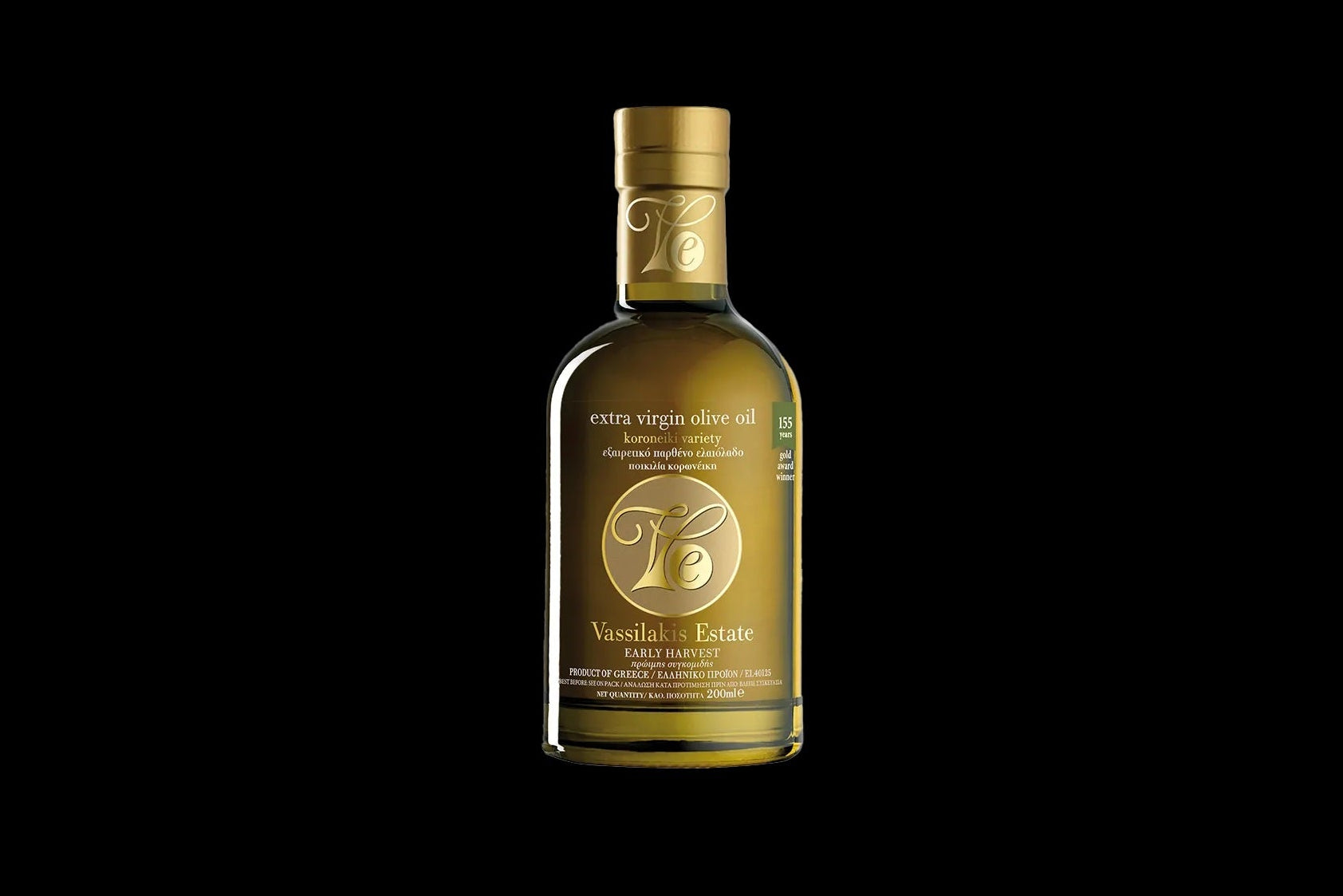 Alyvuogių aliejus "Vassilakis Estate" | Ankstyvo Derliaus | Premium Extra Virgin 200ml